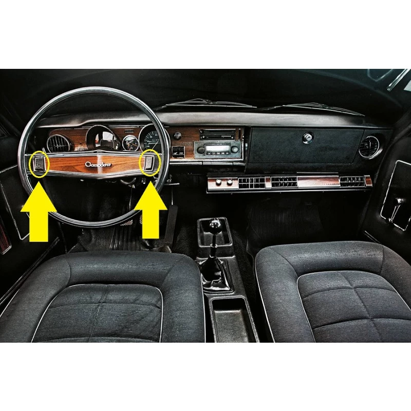Botão Acionamento Volante Opala 1973 a 1977 Preto Original Novo - Par