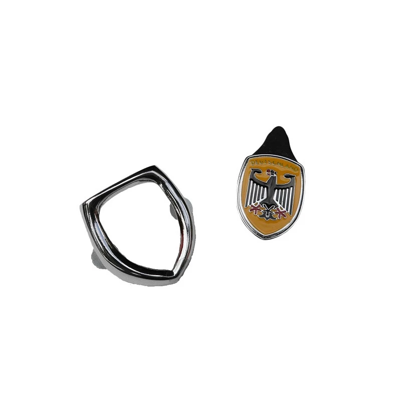 Emblema Brasão Capô com Moldura Deutschland Amarelo Fusca até 1966