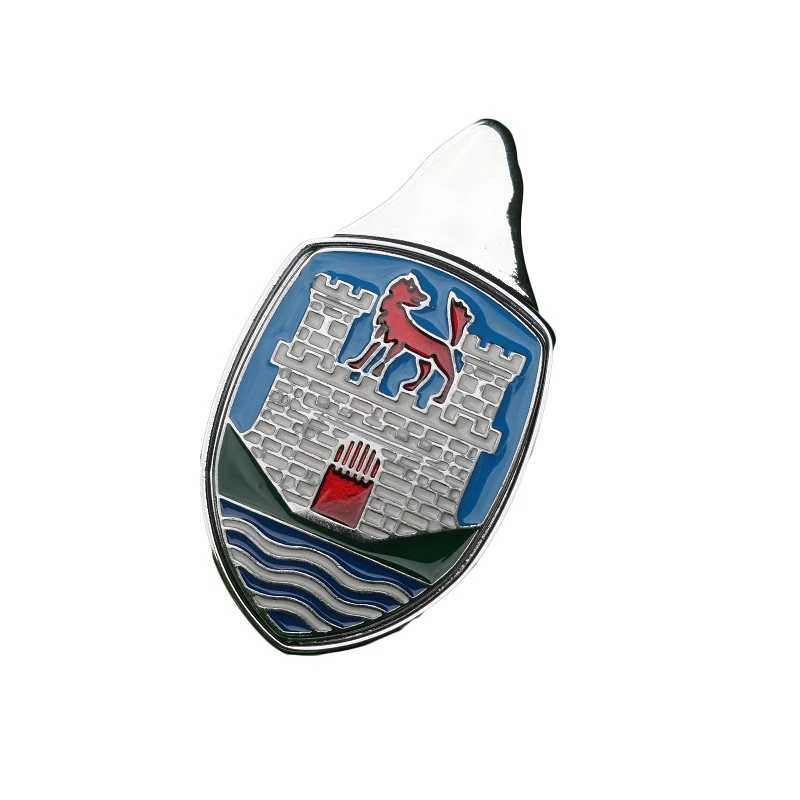 Emblema Brasão Capô com Moldura Wolfsburg Azul Fusca até 1966