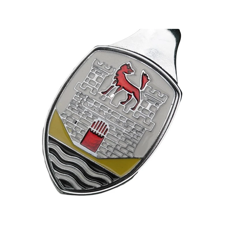 Emblema Brasão Capô com Moldura Wolfsburg Branco Fusca até 1966