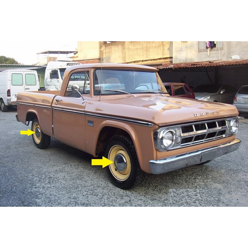 Calota Dodge D100 Luxo Cromada Importada Encaixe Fora - Jogo