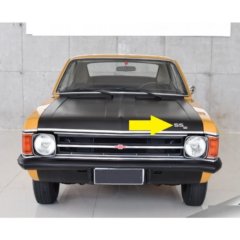 Emblema SS4 Opala SS 4 Cilindros 1973 a 1974 Capô ou Traseira