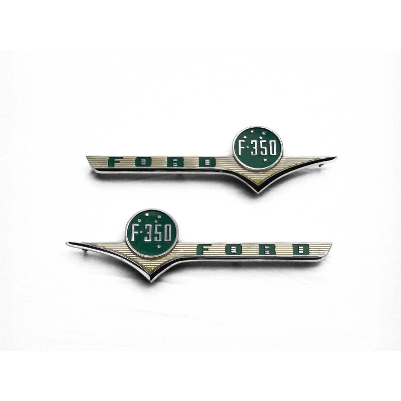 Emblema Lateral Ford F-350 58 à 61 Nacional Cromado Novo Par 