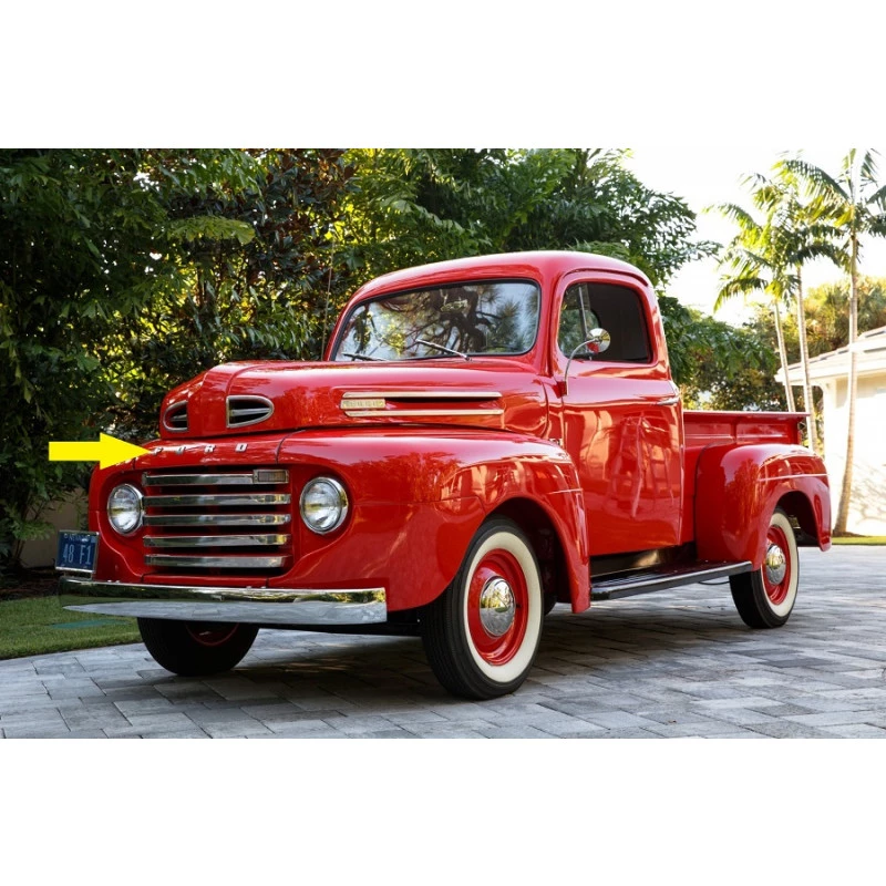 Emblema Dianteiro Letras Ford F-1 F-5 F-8 1948 a 1950 Cromado - Jogo