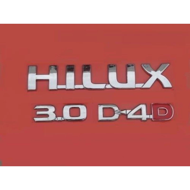 Emblema Hilux 3.0 D-4D Kit 3 Cromado Toyota 2005 em Diante