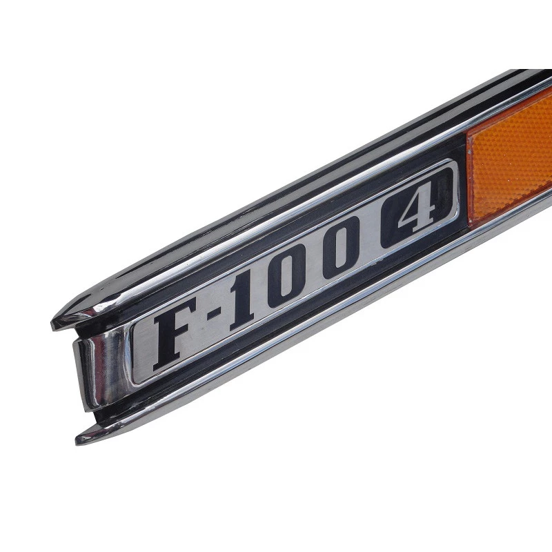 Emblema Lateral Capô Ford F-100 4 Cilindros 1976 a 1979 Original Usado - Par