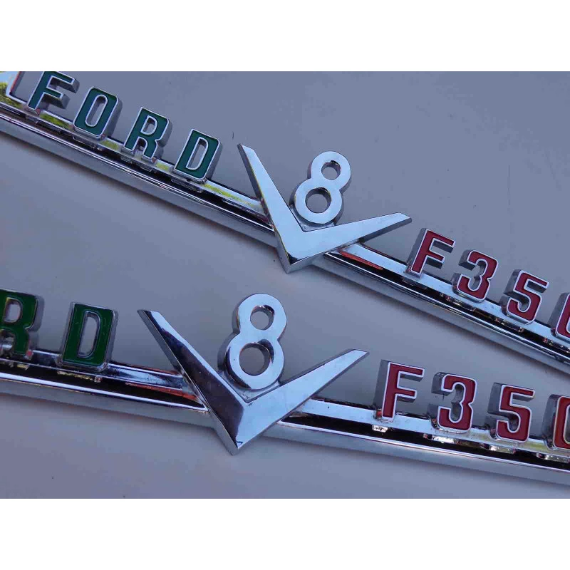 Emblema Lateral Capô Ford F-350 1965 a 1971 Original Par Usado