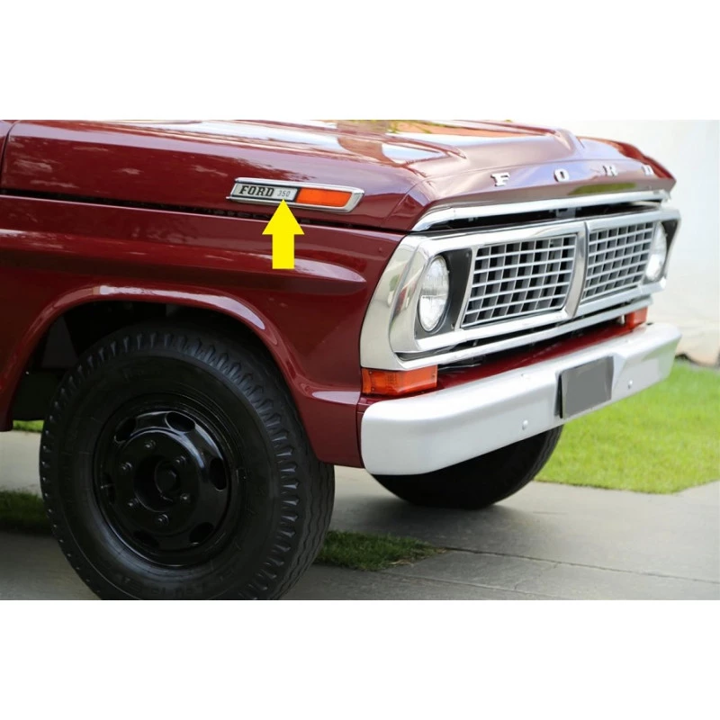 Emblema 350 Emblema Logo Chapa Lateral Capô F-350 1972 a 1979 Par