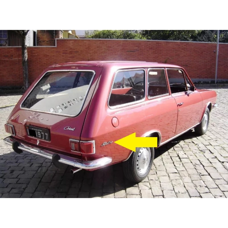 Emblema Manuscrito Belina I 1970 a 1977 Lateral Traseira