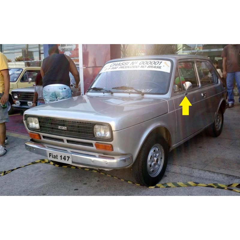 Retrovisor Externo Fiat 147 Cromado - Par