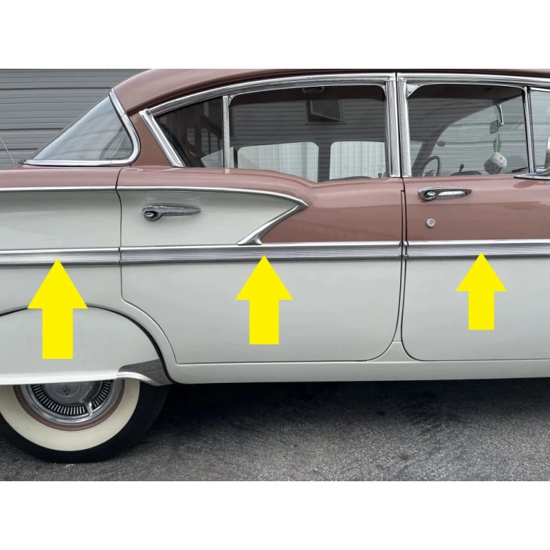 Friso Acabamento Lateral Chevrolet Bel Air 1958 4 Portas Original Usado Incompleto - Jogo