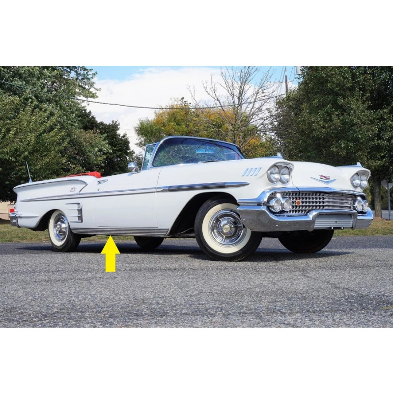 Friso da Caixa de Ar Inox Chevrolet 1958 Impala Bel Air Nomad 2 e 4 Portas - Par