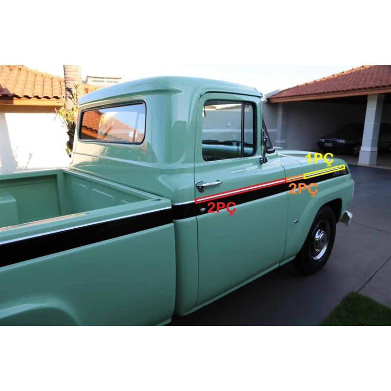 Friso Lateral Porta Capô Ford F-100 Twin Beam 1968 a 1971 Parcial Usado