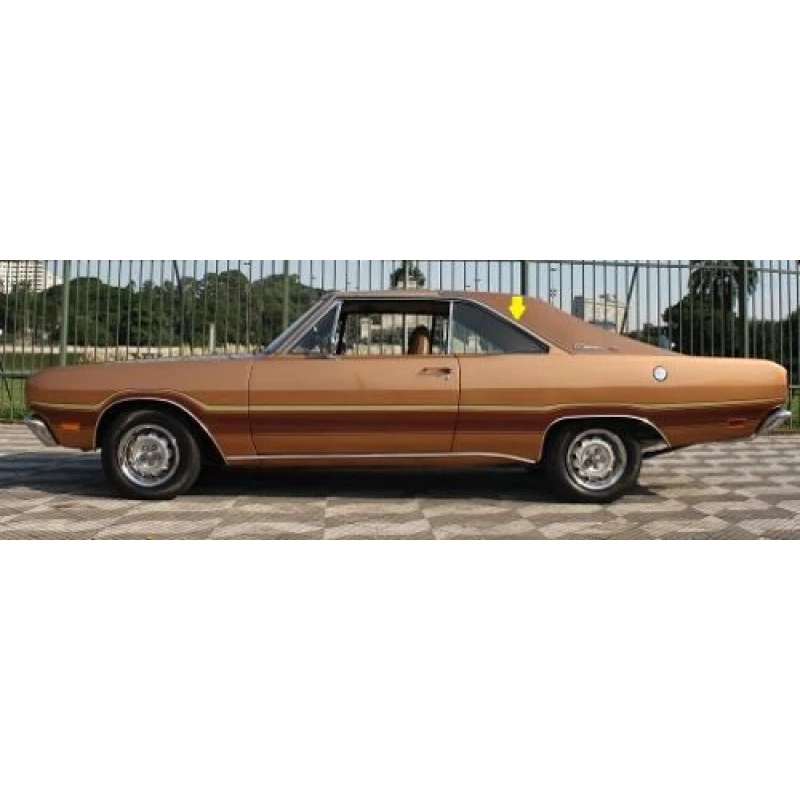 Friso Meio Teto Vinil Dodge Charger Inox - Jogo