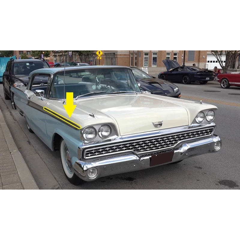 Friso Superior Paralama Dianteiro Direito Ford Fairlane 1959 Original Usado
