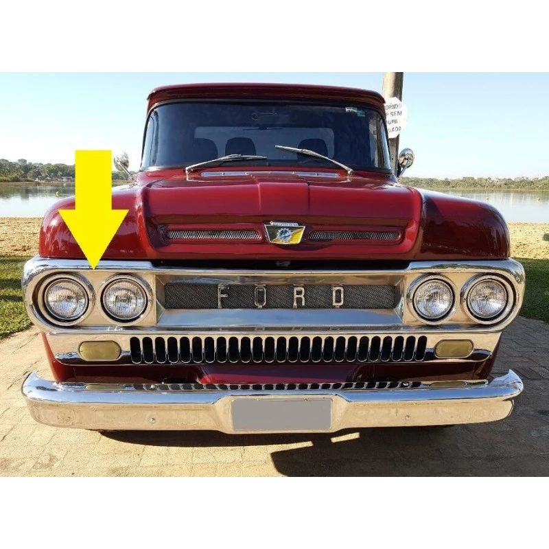 Grade Dianteira F-100 1965 à 1968 Rancheiro Cromada Original Usada