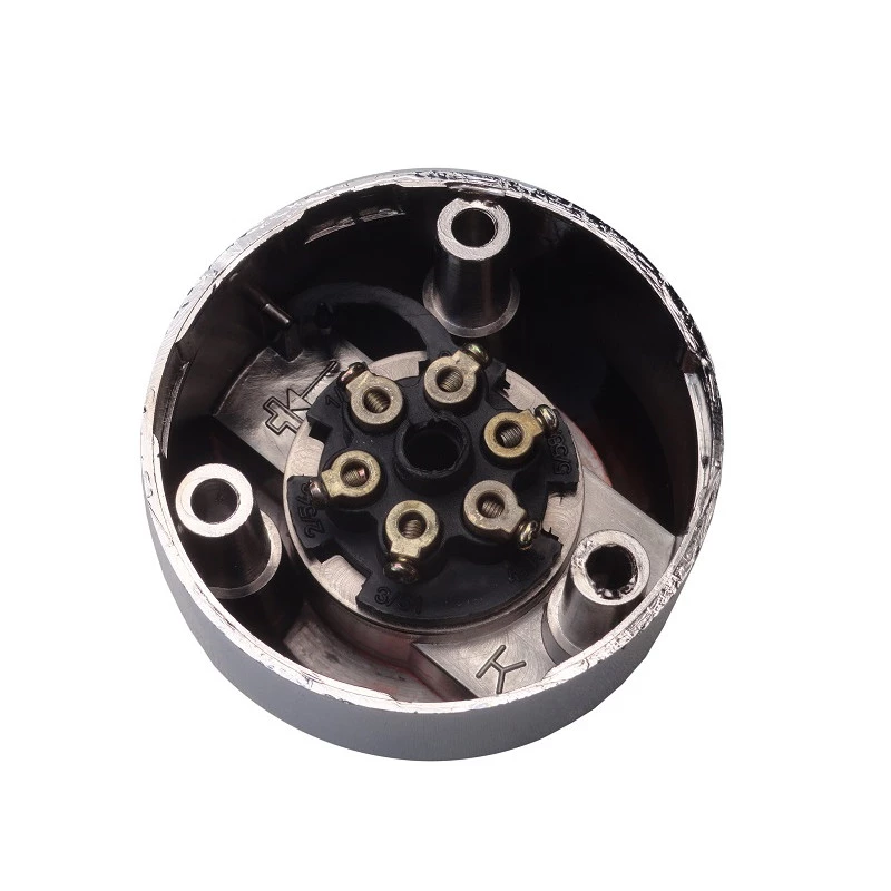 Kit Tomada 6 Polos + Bola Cromada 50mm Engate Reboque Volpato Universal