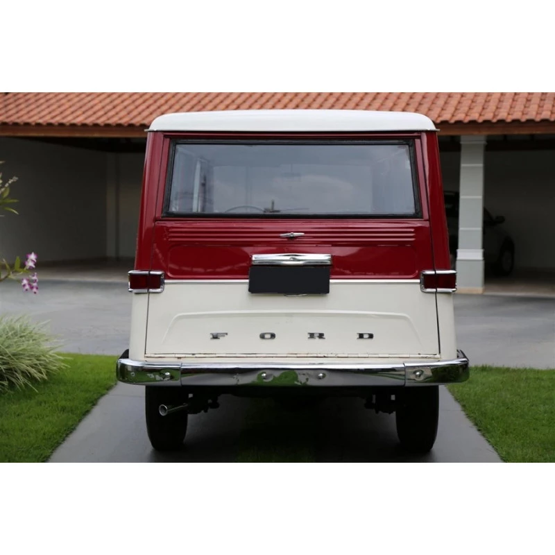 Lanterna Traseira Ford Willys Rural e F-75 Cromada - Jogo