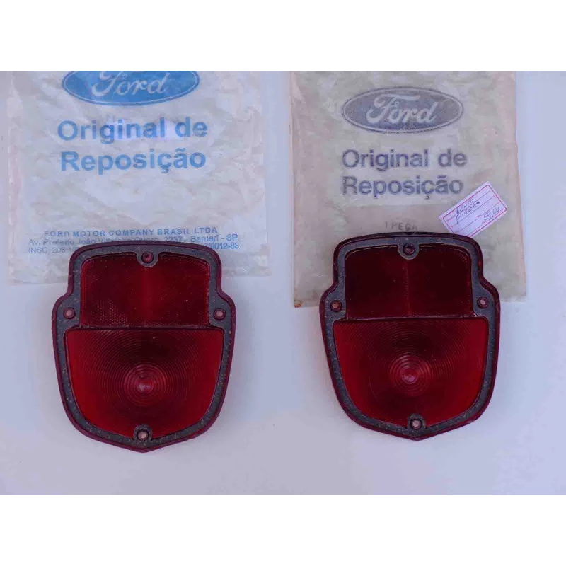 Lente Lanterna Traseira F-100 1953 a 1967 Original Ford Novo - Par