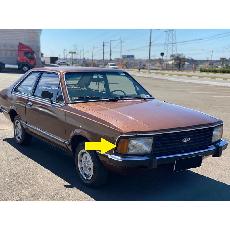 Lente Pisca Dianteiro Corcel II Belina II 1978 a 1984 Âmbar Direito