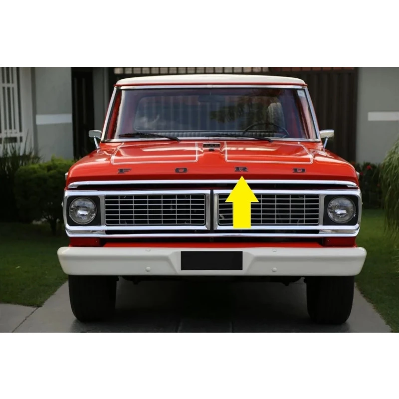 Letra R Emblema Ford Capô F-100 F-1000 Traseira Rural Preto - Unitário