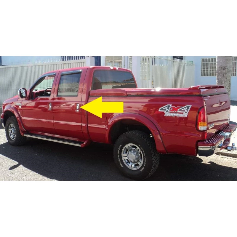 Maçaneta Externa da Porta Traseira F-250 F-350 Dupla Cromada - Par