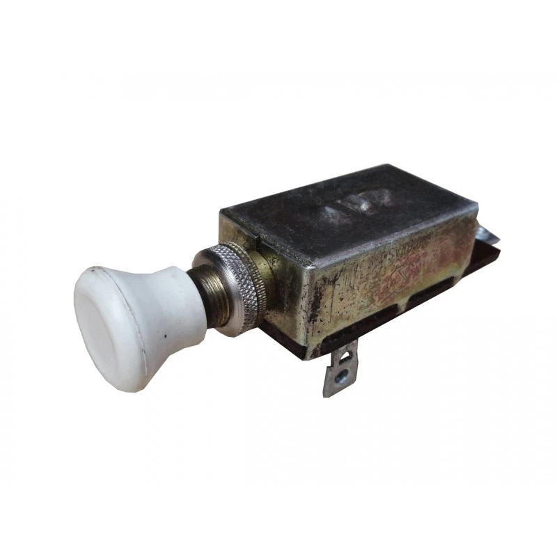 Chave De Luz 2 Posições C/ Botão Branco Hot Rod Carro Antigo