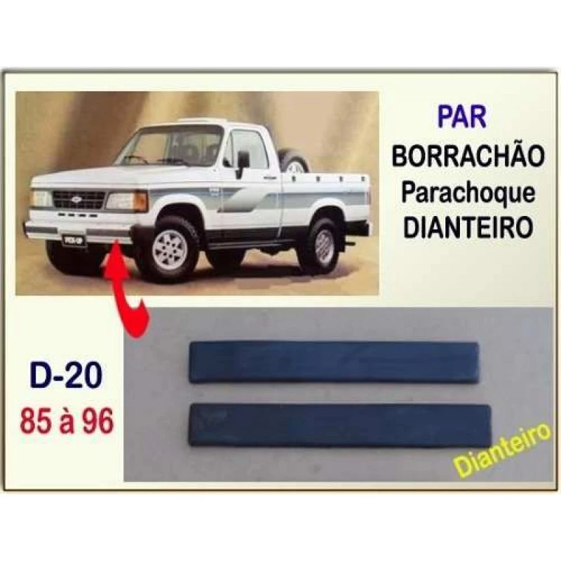 Borrachão Parachoque Dianteiro D-20, Bonanza, Veraneio 85 a 96 - Par