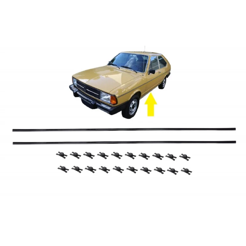 Friso Caixa Ar Estribo Preto Passat 1974 a 1989 C/ 20 Grampos - Par