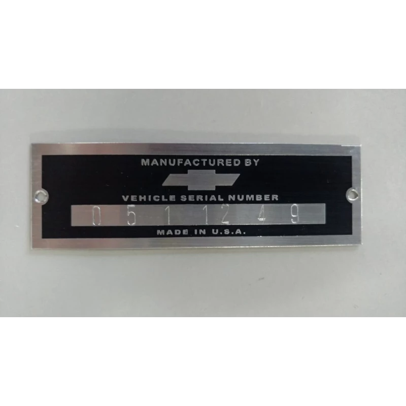 Plaqueta Identificação Chevrolet Antigos Serial Number Baixo Relevo
