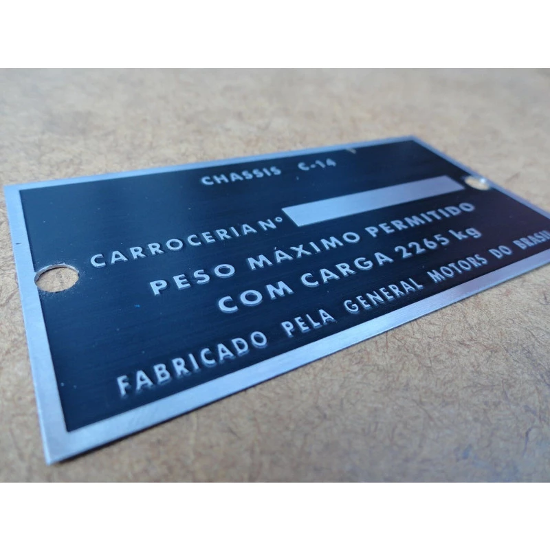 Plaqueta de Identificação C-14 C-10 Veraneio 64 em Diante