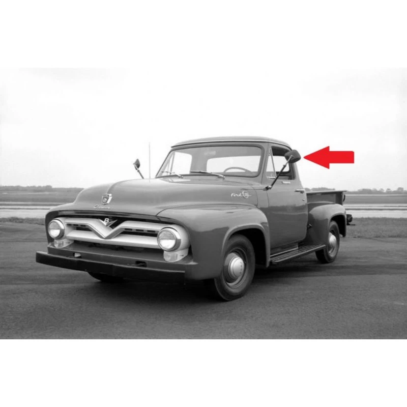 Retrovisor Externo Quadrado Preto F-100 1953 à 1971 Novo