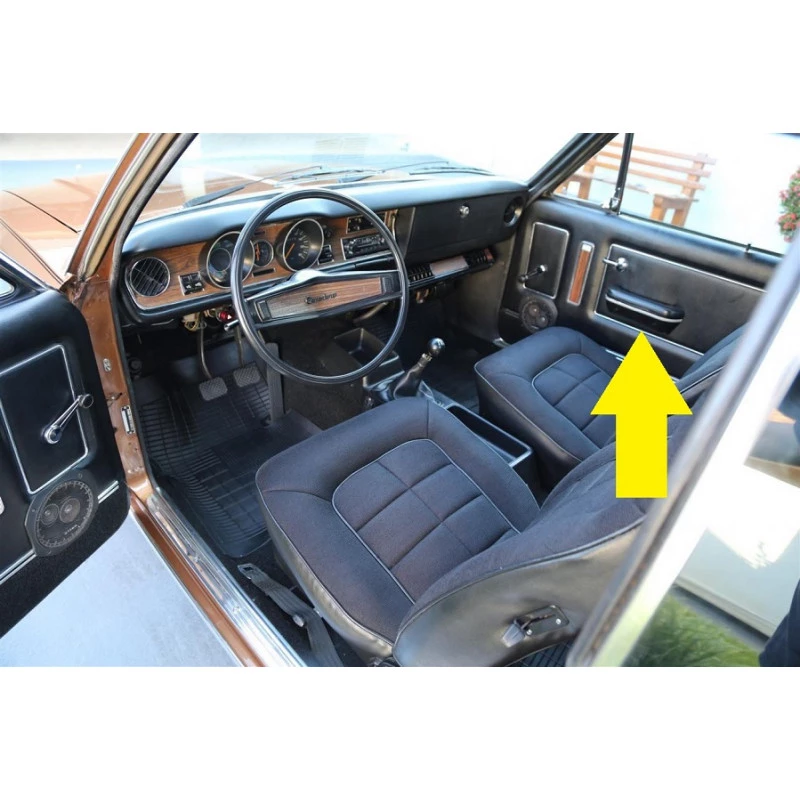 Puxador Porta Apoio Braço Opala Caravan até 1980 Preto com Friso - Par