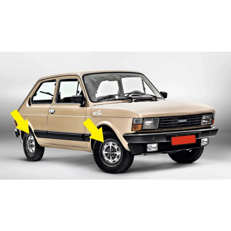 Roda Fiat 147 Gls Aro 13 Tala 4 Com Calotas Restaurada - Jogo