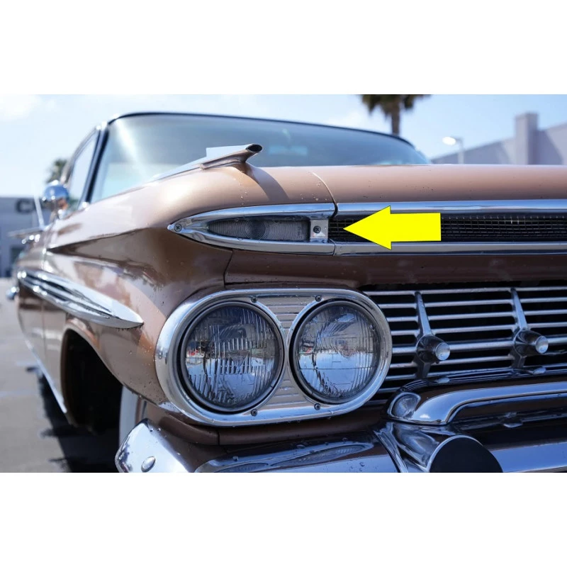Moldura Friso Pisca Dianteiro Impala Bel Air 1959 Original Unitário