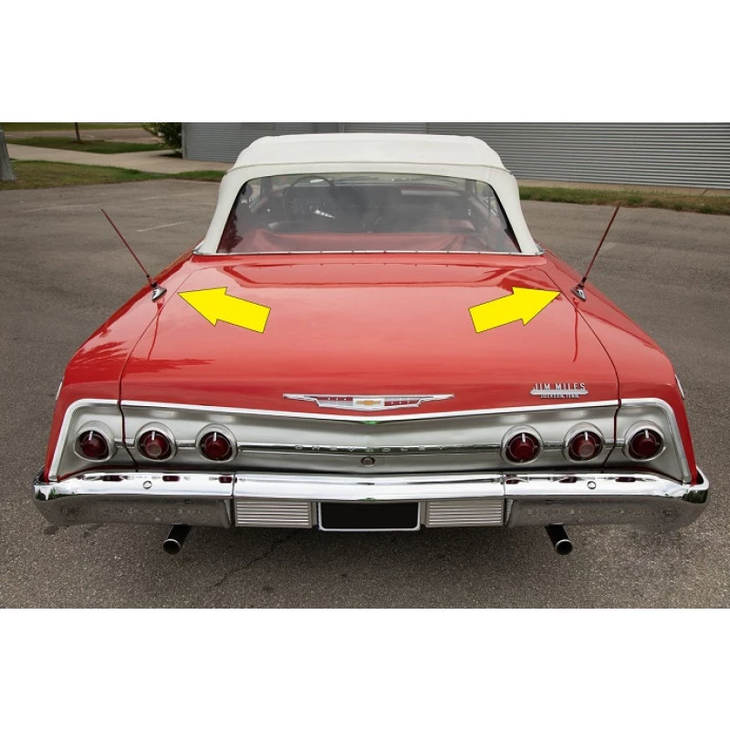 Antena Traseira Bel Air Impala 1961 e 62 Cromada Nova - Par