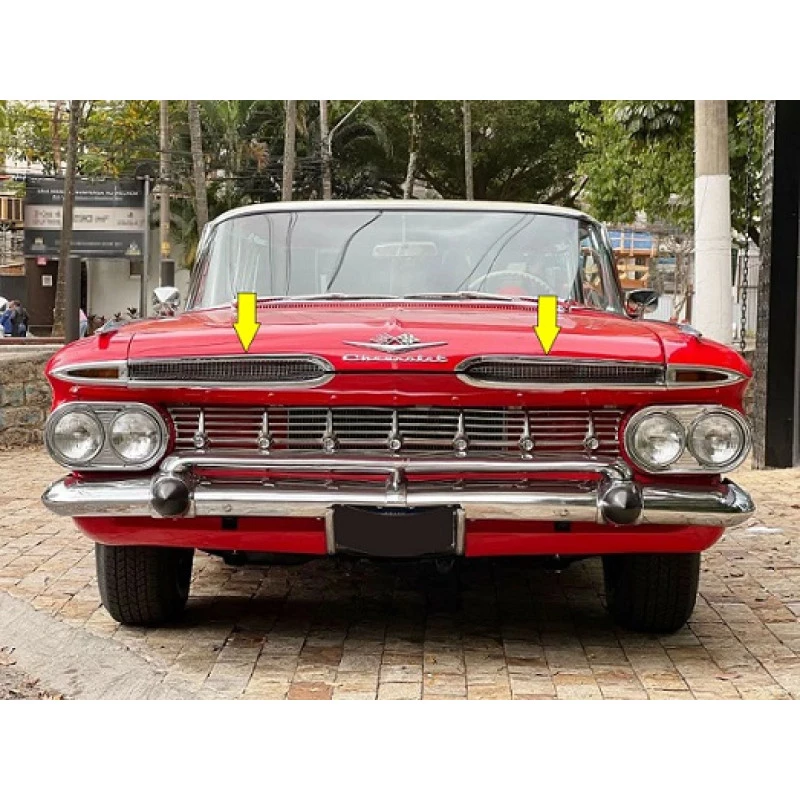Friso Lateral Bico Capô Bel Air Impala 1959 Original Restaurado - Par