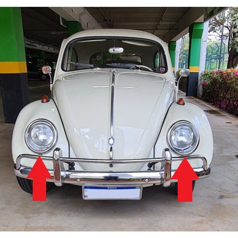 Aro Moldura Farol Fusca 1963 a 1972 Original Vw Cibié Usado - Par