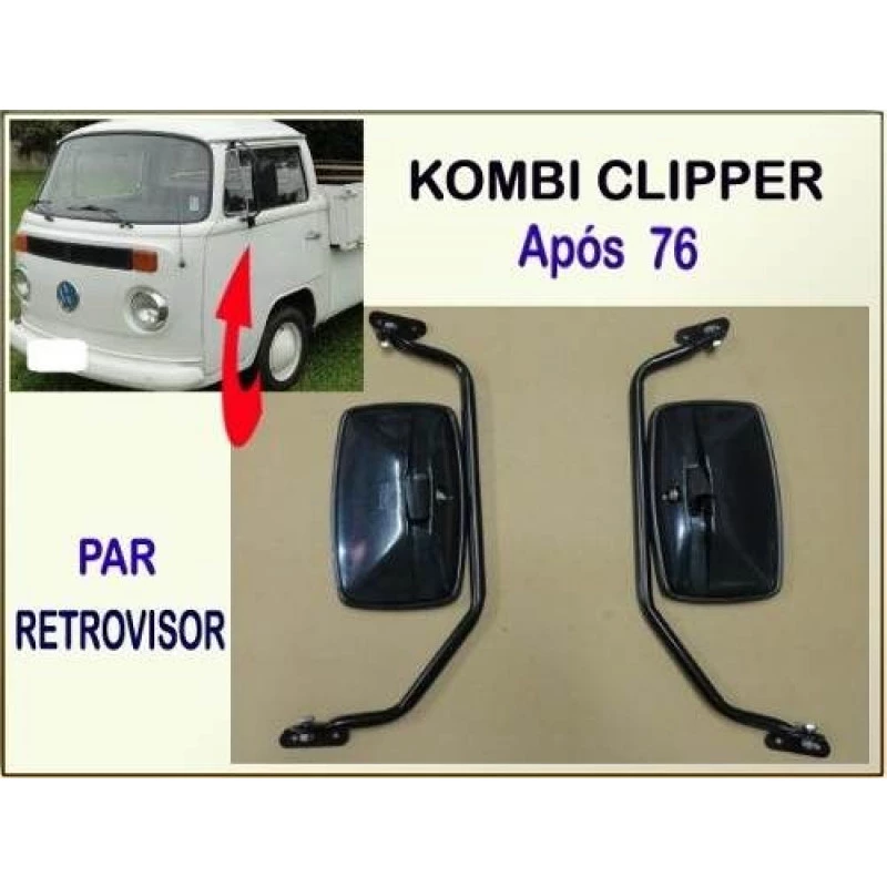 Retrovisor Externo com Haste e Espelho após 76 - Par